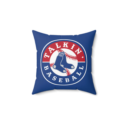Spun Polyester Square Pillow Talkin' Baseball