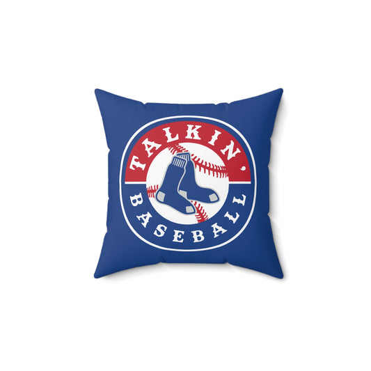 Spun Polyester Square Pillow Talkin' Baseball