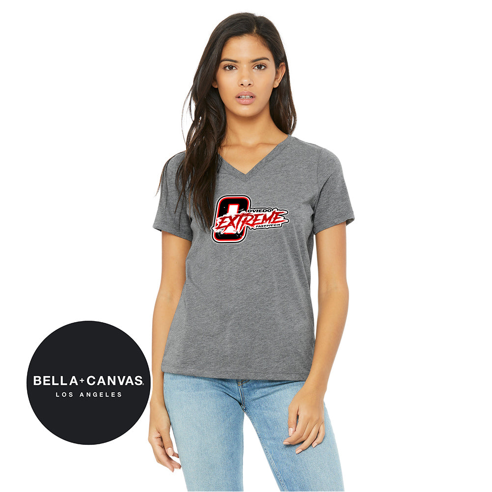 Bella + Canvas 6415 Ladies' Relaxed Triblend V-Neck T-Shirt - Oviedo Extreme Softball