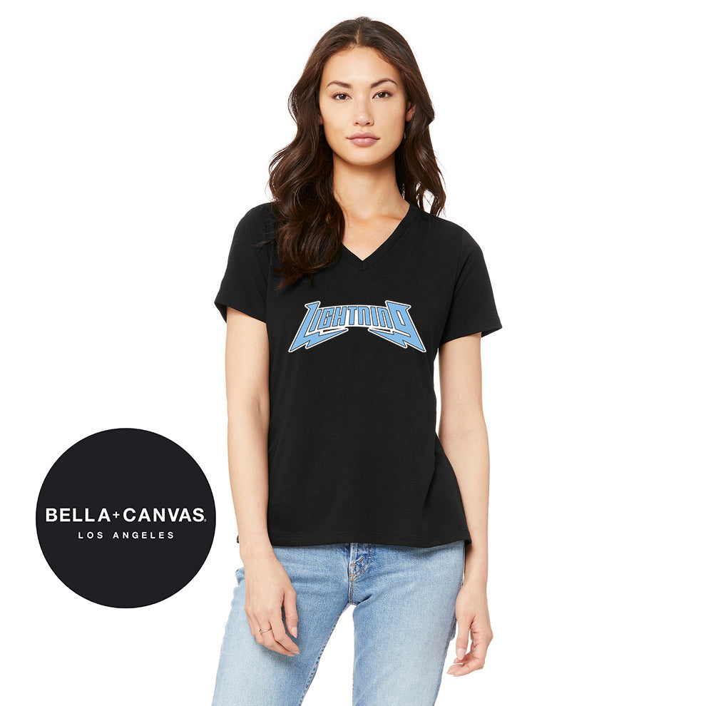 Bella + Canvas 6415 Ladies' Relaxed Triblend V-Neck T-Shirt - Lightning Baseball