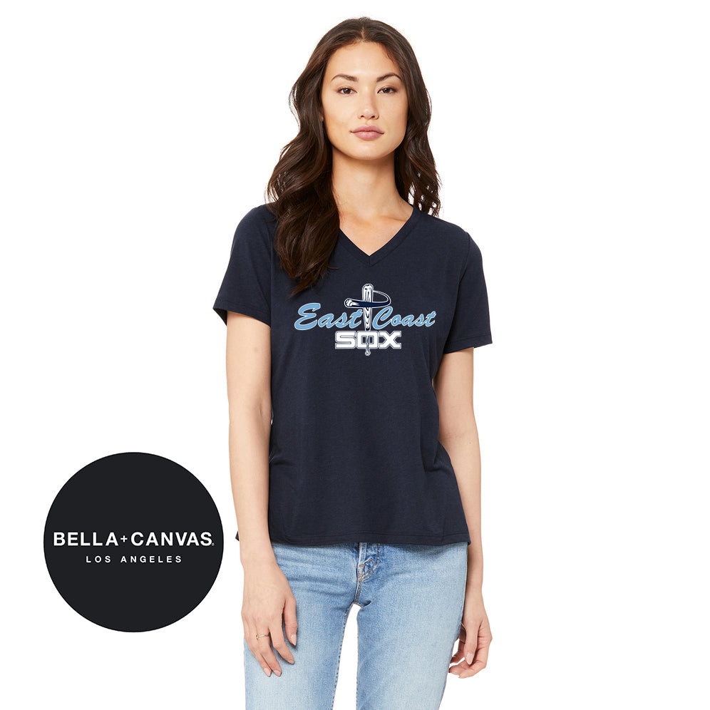 Bella + Canvas 6415 Ladies' Relaxed Triblend V-Neck T-Shirt - East Coast Sox