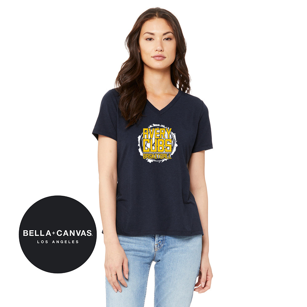 Bella + Canvas 6415 Ladies' Relaxed Triblend V-Neck T-Shirt - Avery Cubs