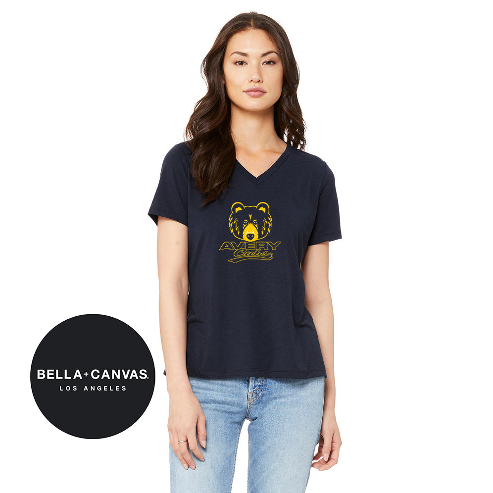Bella + Canvas 6415 Ladies' Relaxed Triblend V-Neck T-Shirt - Avery Cubs