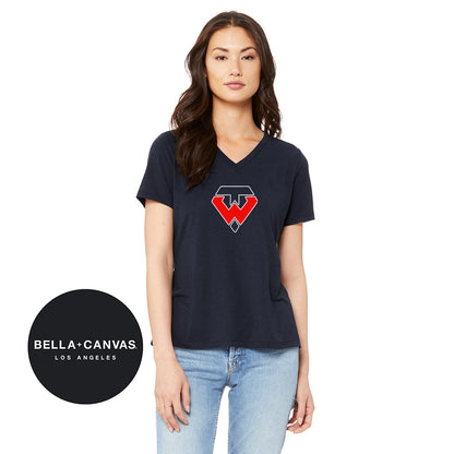 Bella + Canvas 6415 Ladies' Relaxed Triblend V-Neck T-Shirt - Tampa Warriors Baseball
