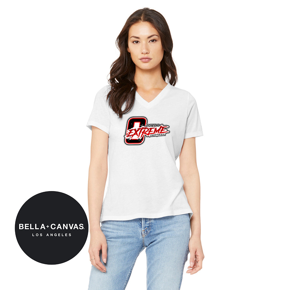 Bella + Canvas 6415 Ladies' Relaxed Triblend V-Neck T-Shirt - Oviedo Extreme Softball