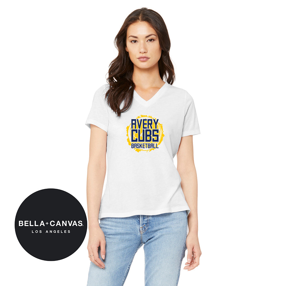 Bella + Canvas 6415 Ladies' Relaxed Triblend V-Neck T-Shirt - Avery Cubs