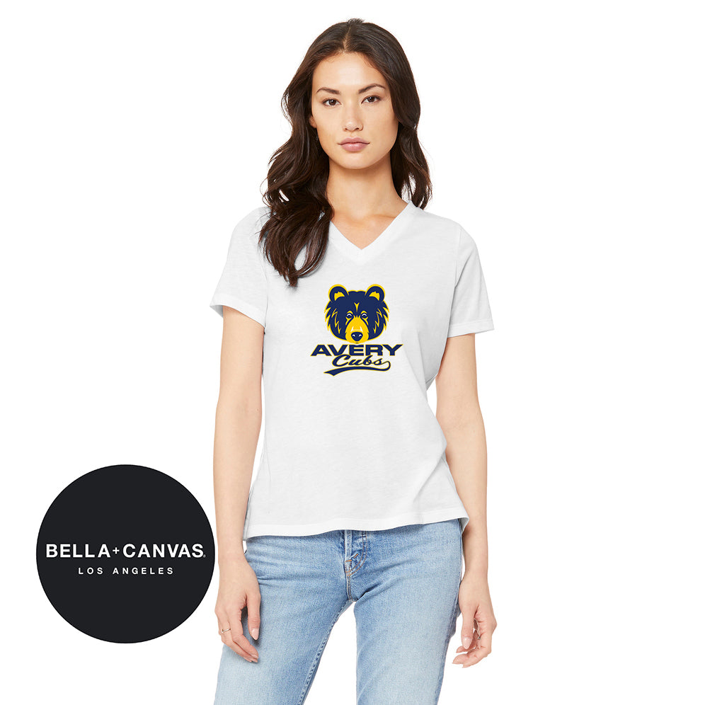 Bella + Canvas 6415 Ladies' Relaxed Triblend V-Neck T-Shirt - Avery Cubs