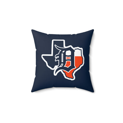 Spun Polyester Square Pillow Dallas Tigers Baseball