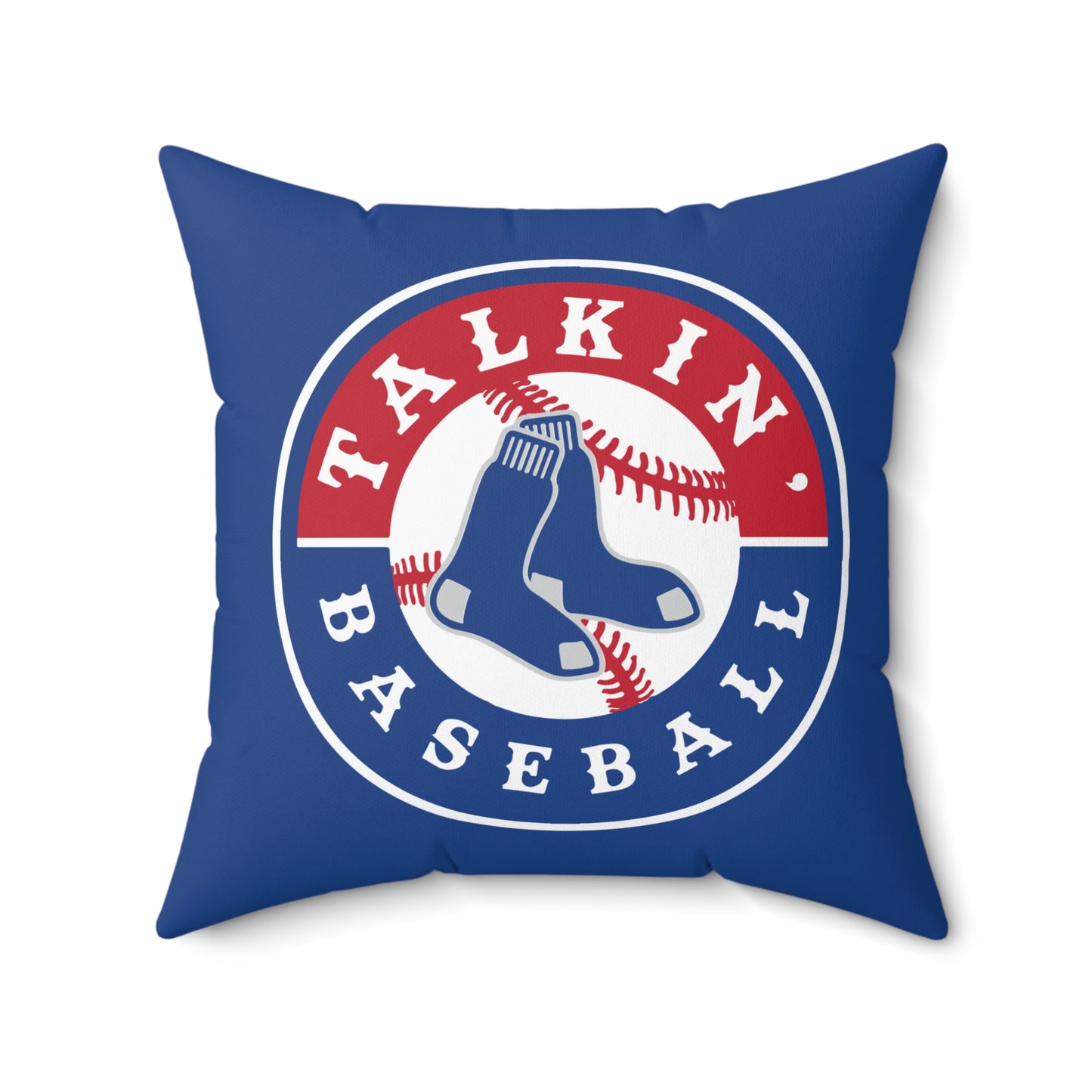 Spun Polyester Square Pillow Talkin' Baseball