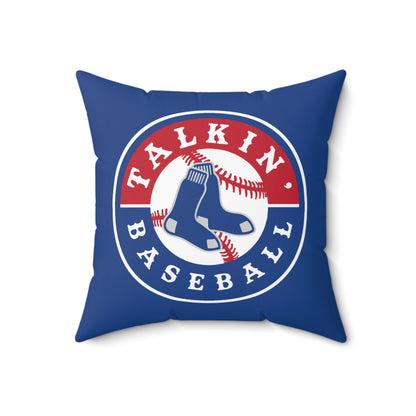 Spun Polyester Square Pillow Talkin' Baseball