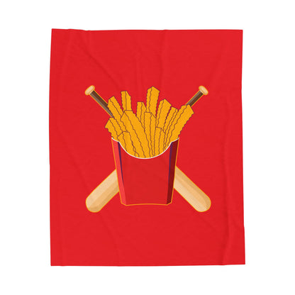 Velveteen Plush Blanket Team Rally Fries