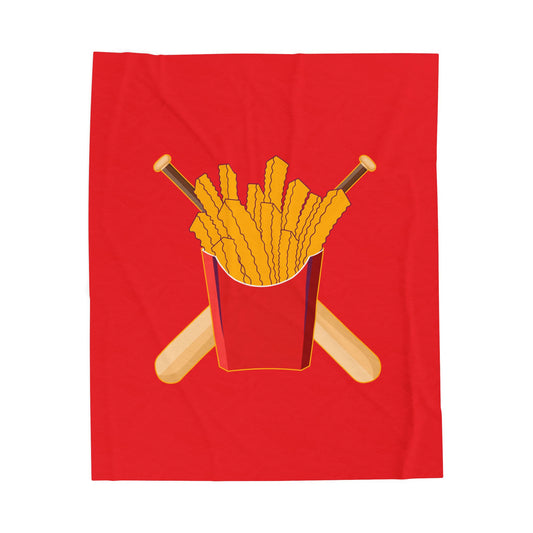 Velveteen Plush Blanket Team Rally Fries