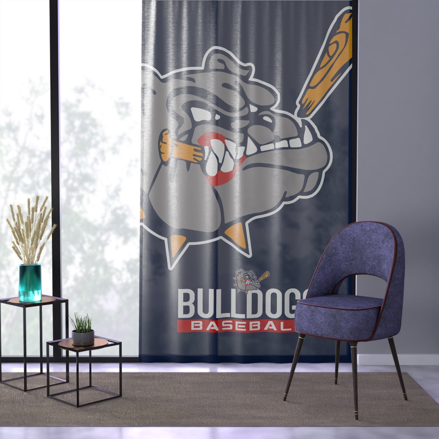 Window Curtain Bloomingdale Bulldogs Baseball
