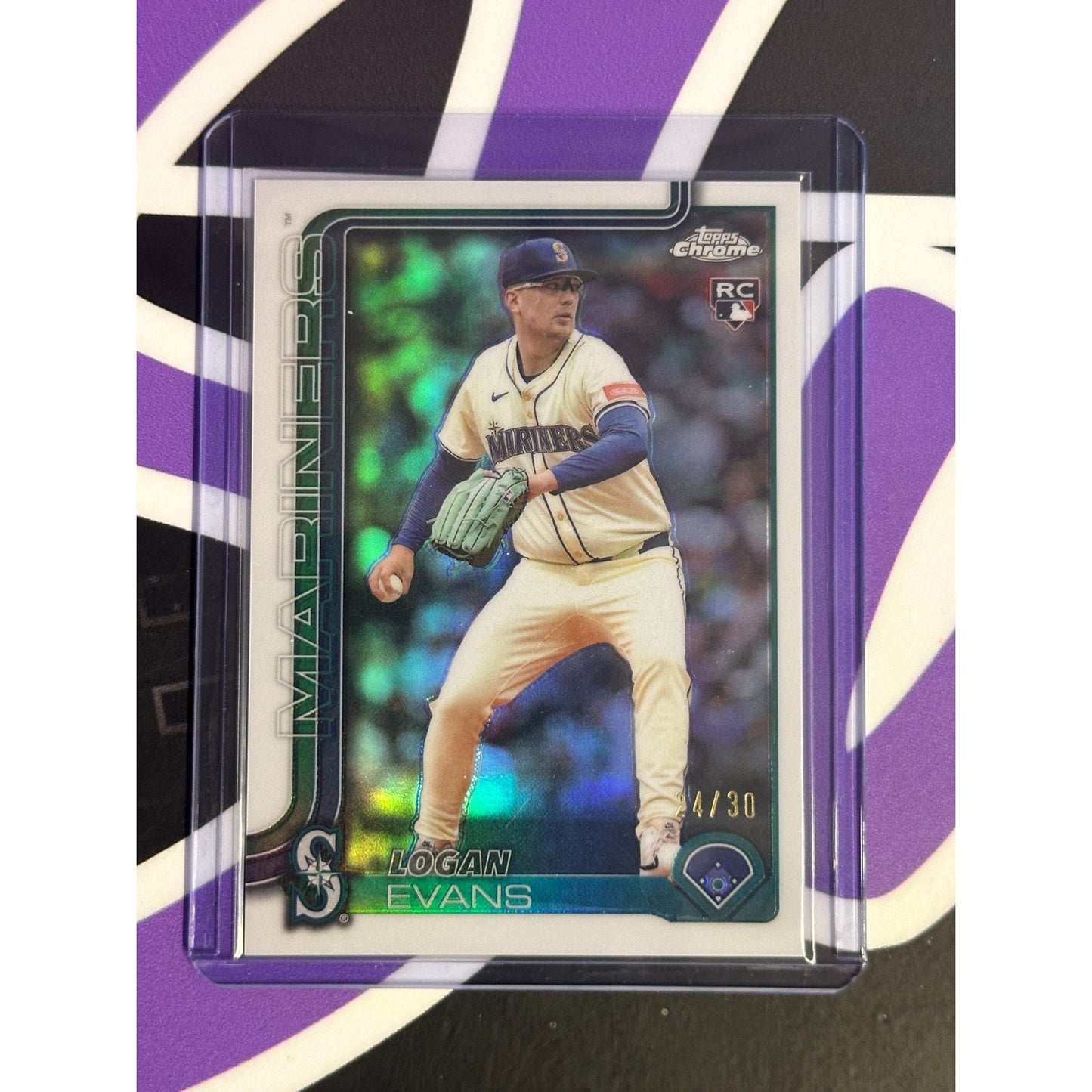 2025 Topps Baseball Chrome Update Logan Evans White Refractor 24/30 RC