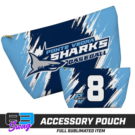 7"x12" Accessory Pouch w T-bottom - Ponte Vedra Sharks Baseball - 83Swag