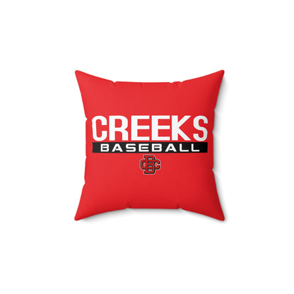 Spun Polyester Square Pillow Creeks Baseball Club - CBC