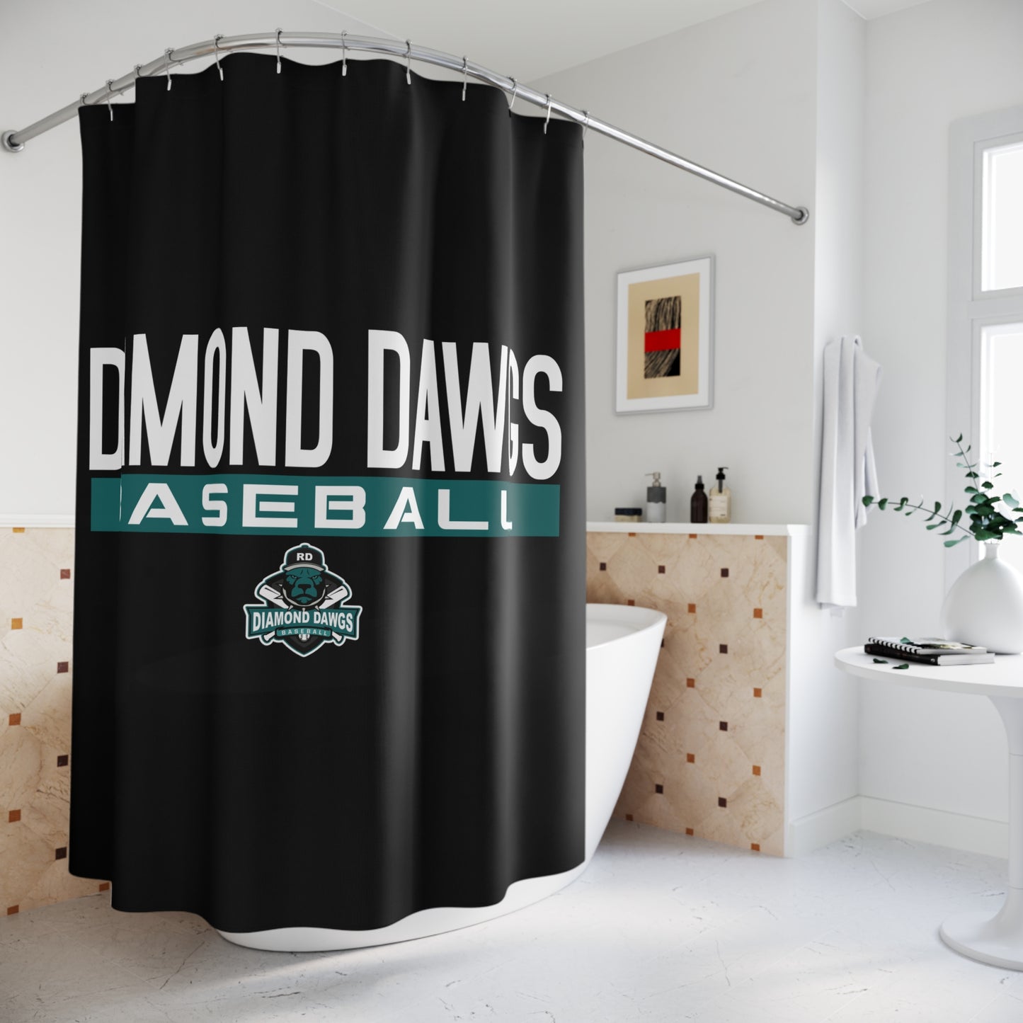 Shower Curtains Diamond Dawgs Baseball