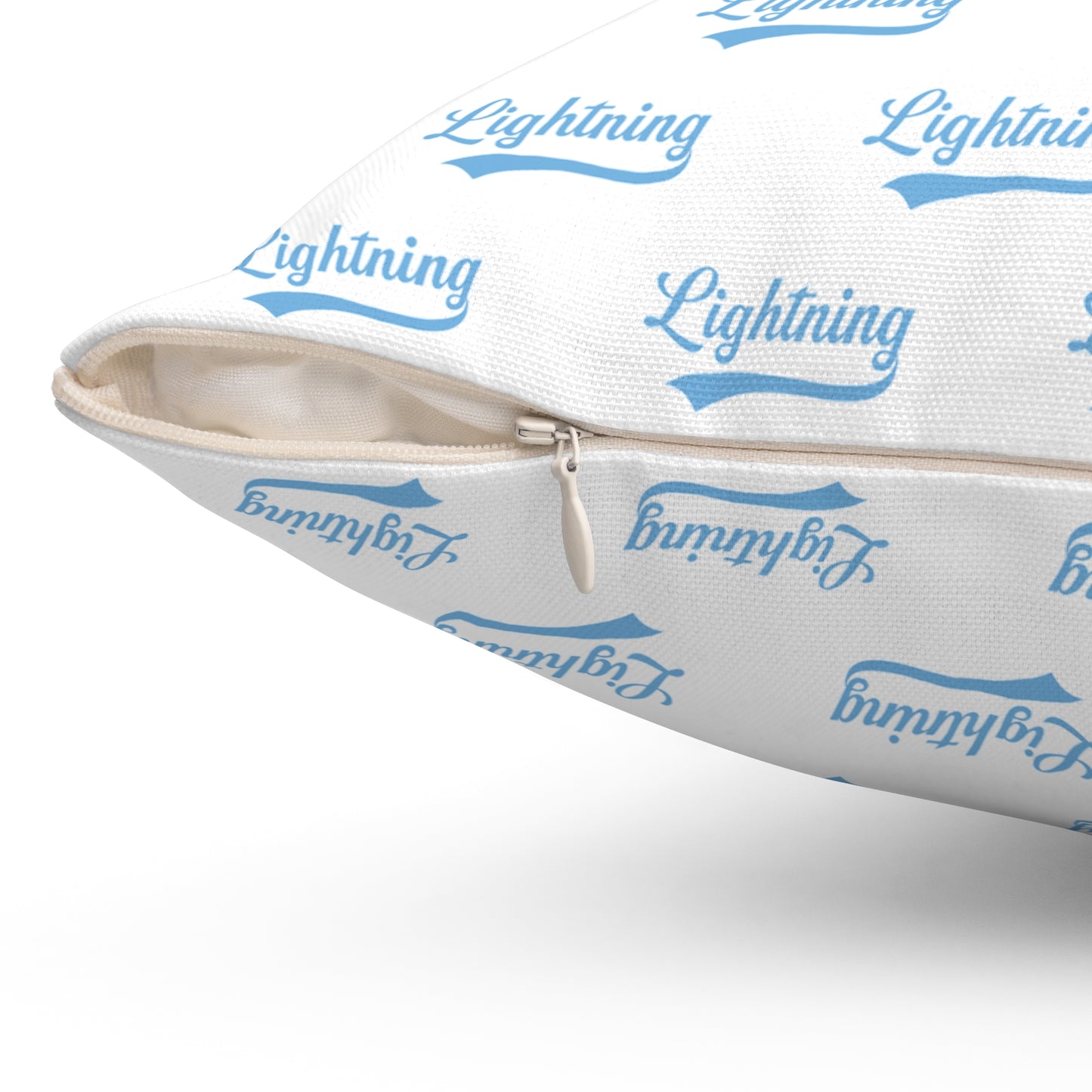 Spun Polyester Square Pillow Lightning Baseball