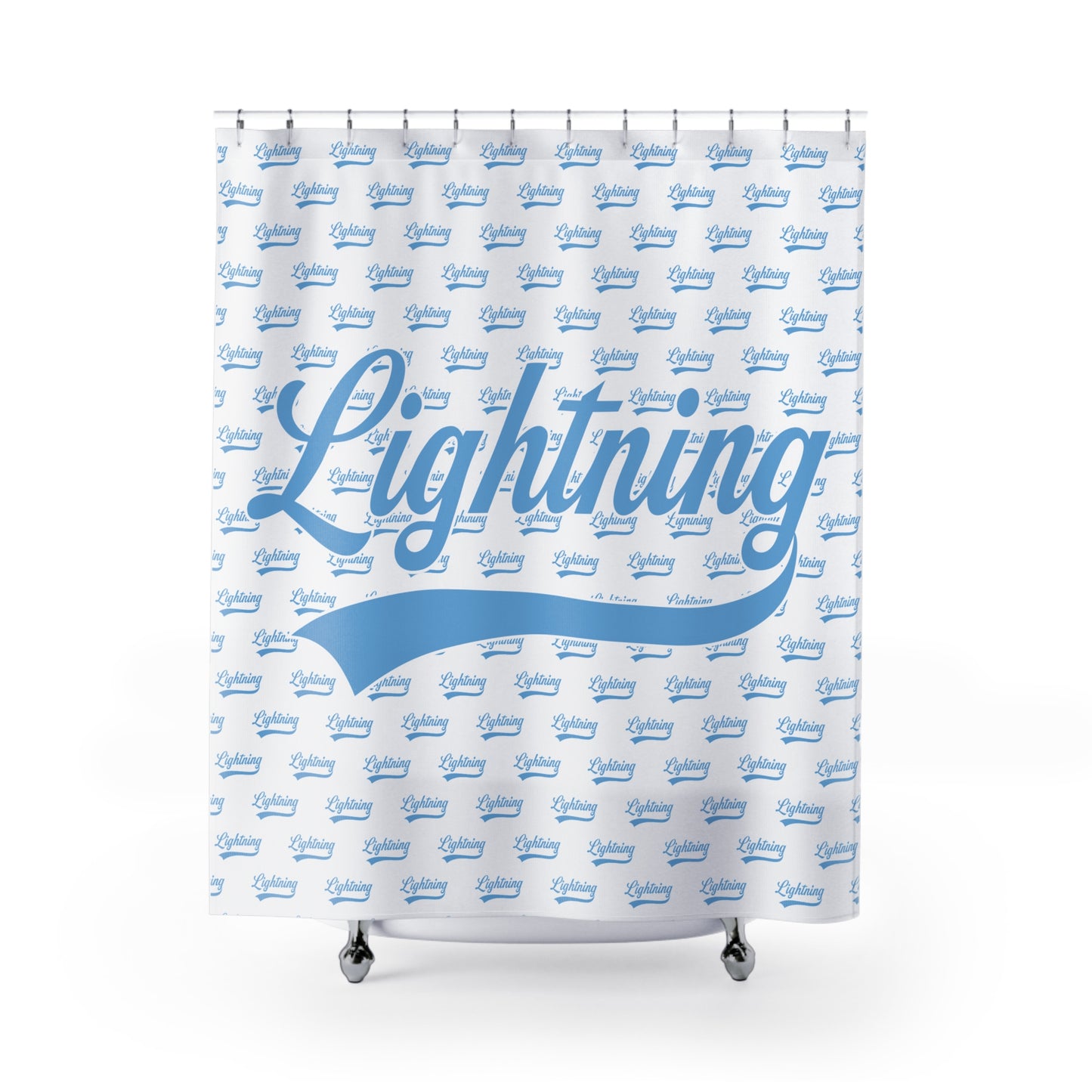 Shower Curtains Lightning Baseball