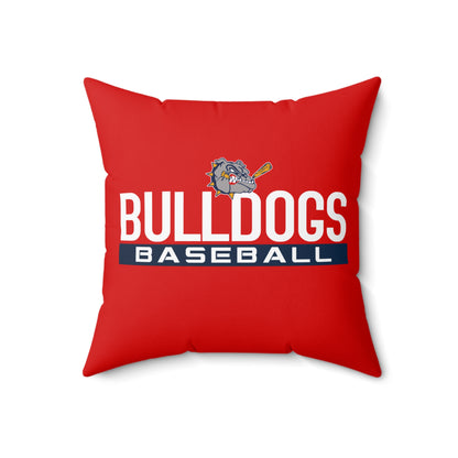 Spun Polyester Square Pillow Bloomingdale Bulldogs Baseball
