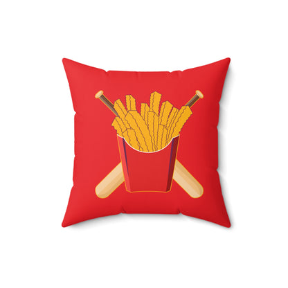 Spun Polyester Square Pillow Team Rally Fries