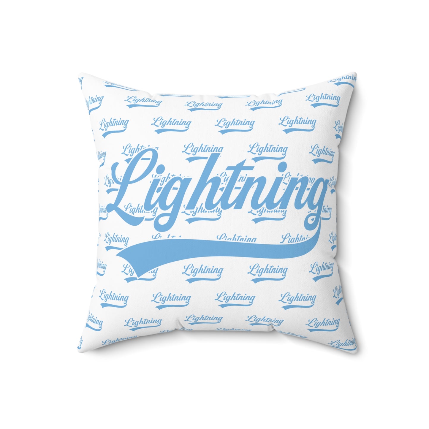Spun Polyester Square Pillow Lightning Baseball