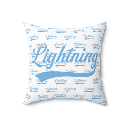 Spun Polyester Square Pillow Lightning Baseball