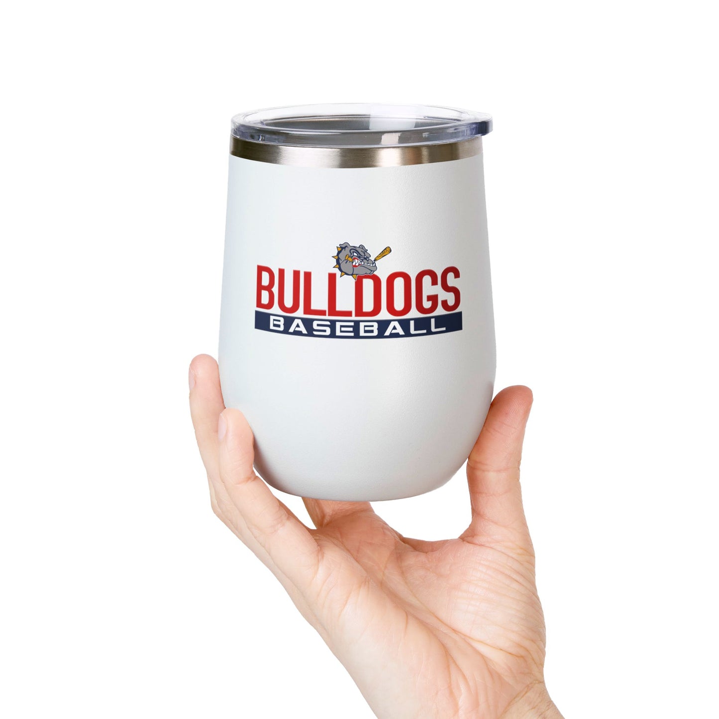 Wine Tumbler, 12oz Bloomingdale Bulldogs Baseball