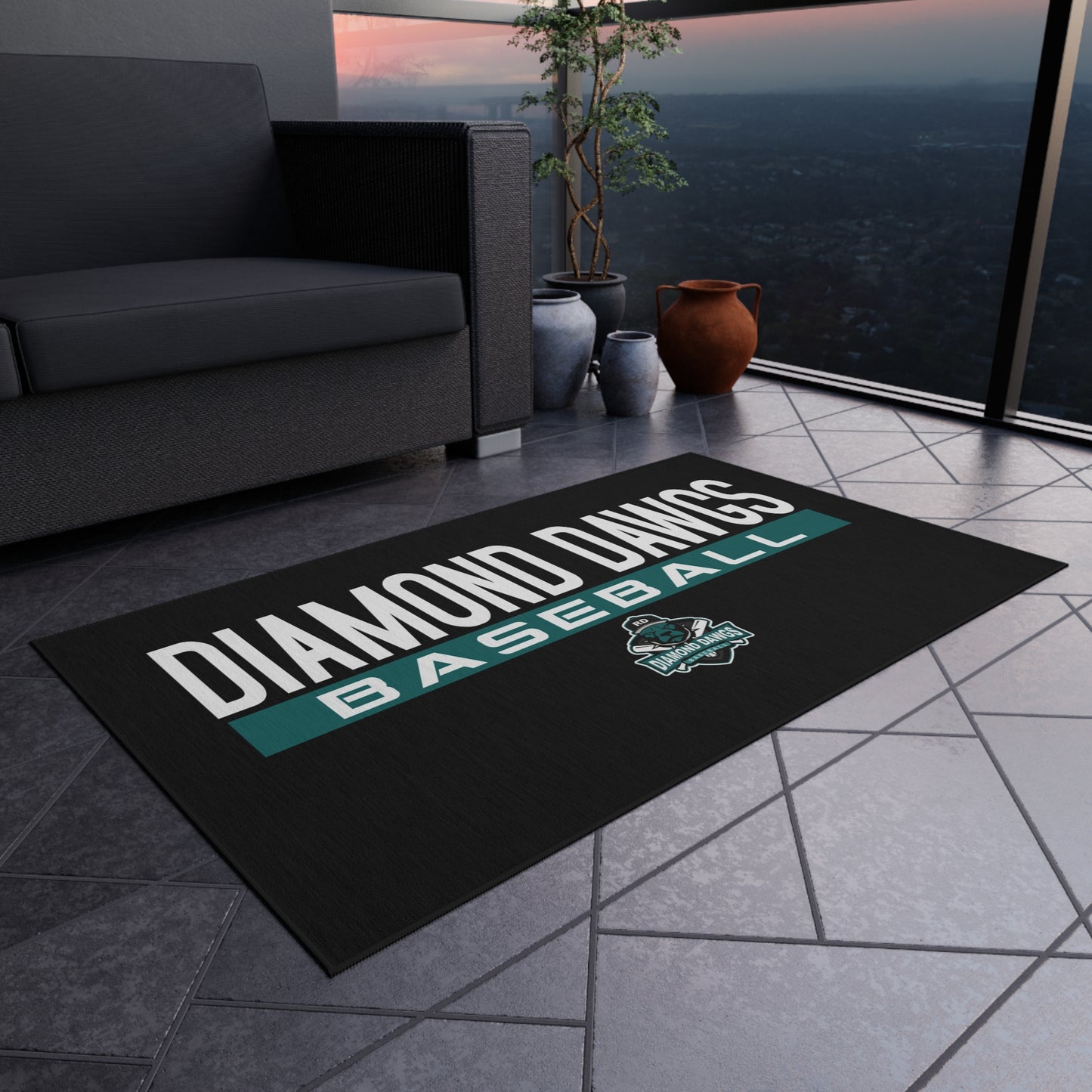 Outdoor Rug Diamond Dawgs Baseball