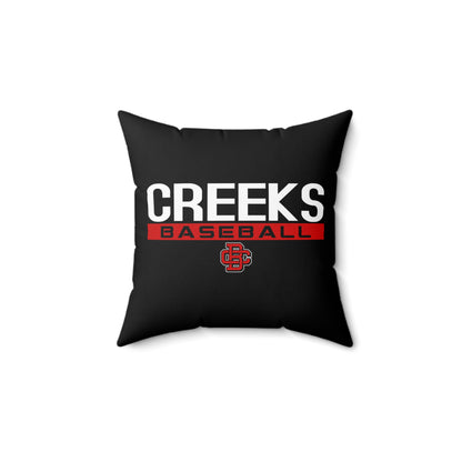 Spun Polyester Square Pillow Creeks Baseball Club - CBC