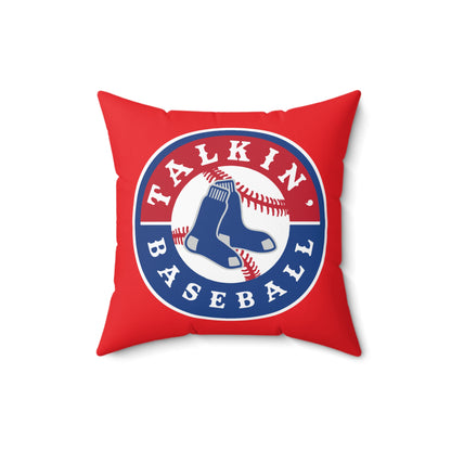 Spun Polyester Square Pillow Talkin' Baseball