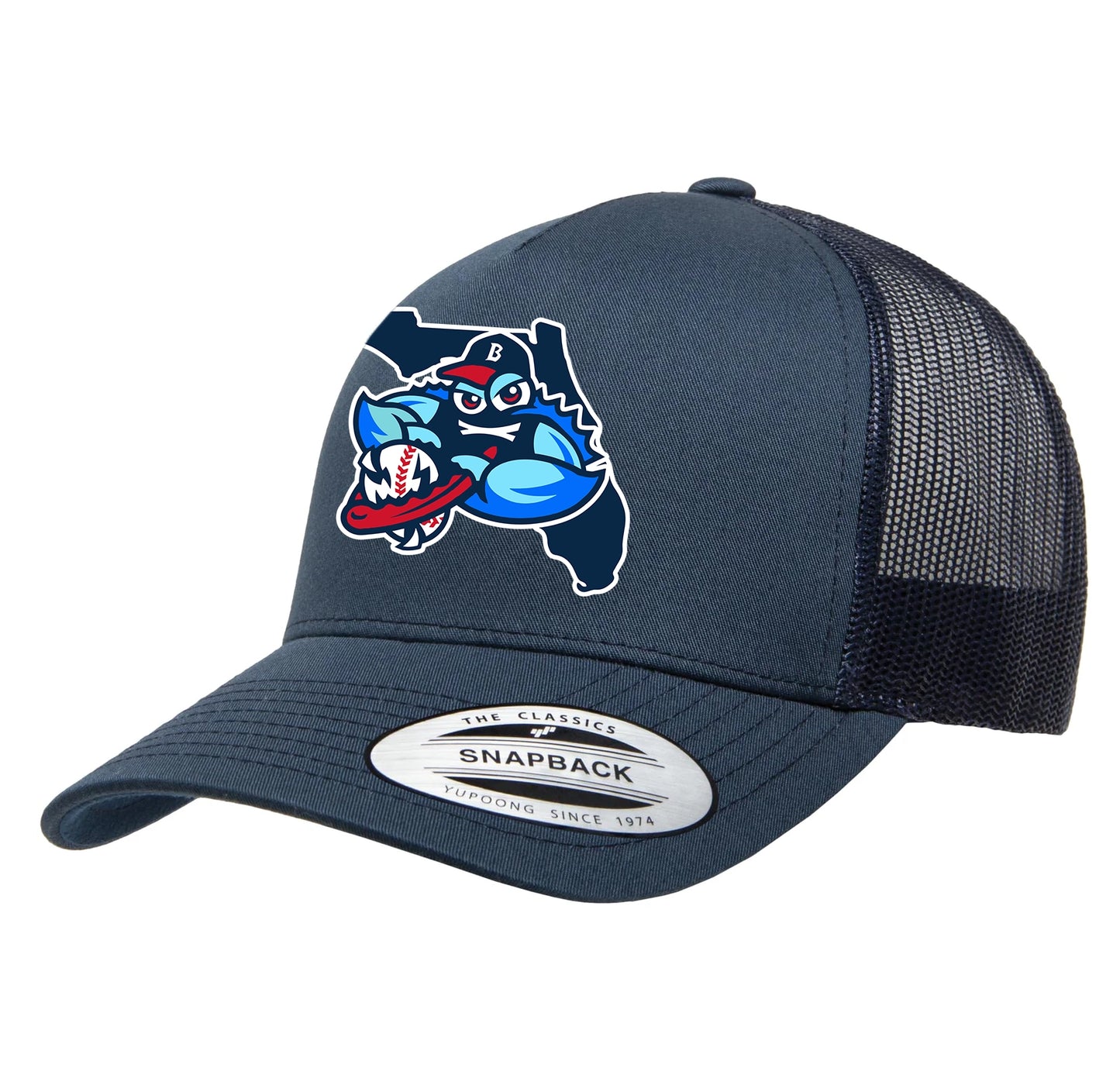 Yupoong 6506 Adult 5-Panel Retro Trucker Cap - FCA Blue Claws