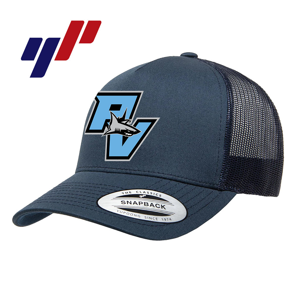 Yupoong 6506 Adult 5-Panel Retro Trucker Cap - PV Sharks