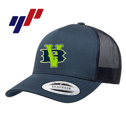 Yupoong 6506 Adult 5-Panel Retro Trucker Cap DTF PRINTED- VB Bombers Baseball