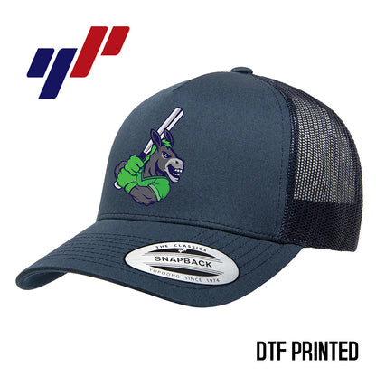 Yupoong 6506 Adult 5-Panel Retro Trucker Cap DTF PRINTED- OBP - Swamp Donkeys