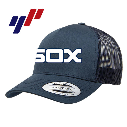 Yupoong 6506 Adult 5-Panel Retro Trucker Cap - Blue Sox