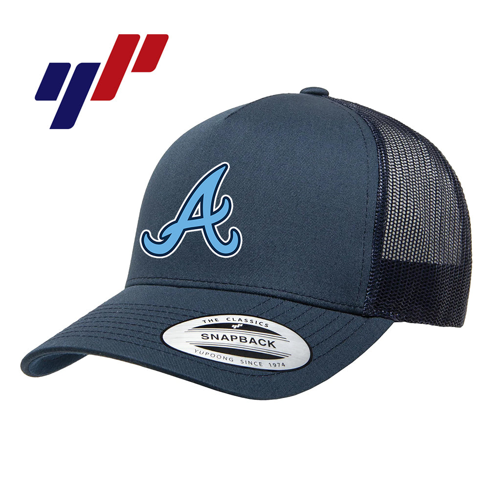 Yupoong 6506 Adult 5-Panel Retro Trucker Cap DTF PRINTED- Aces Baseball