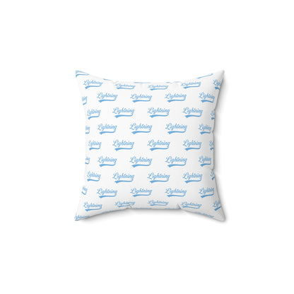 Spun Polyester Square Pillow Lightning Baseball