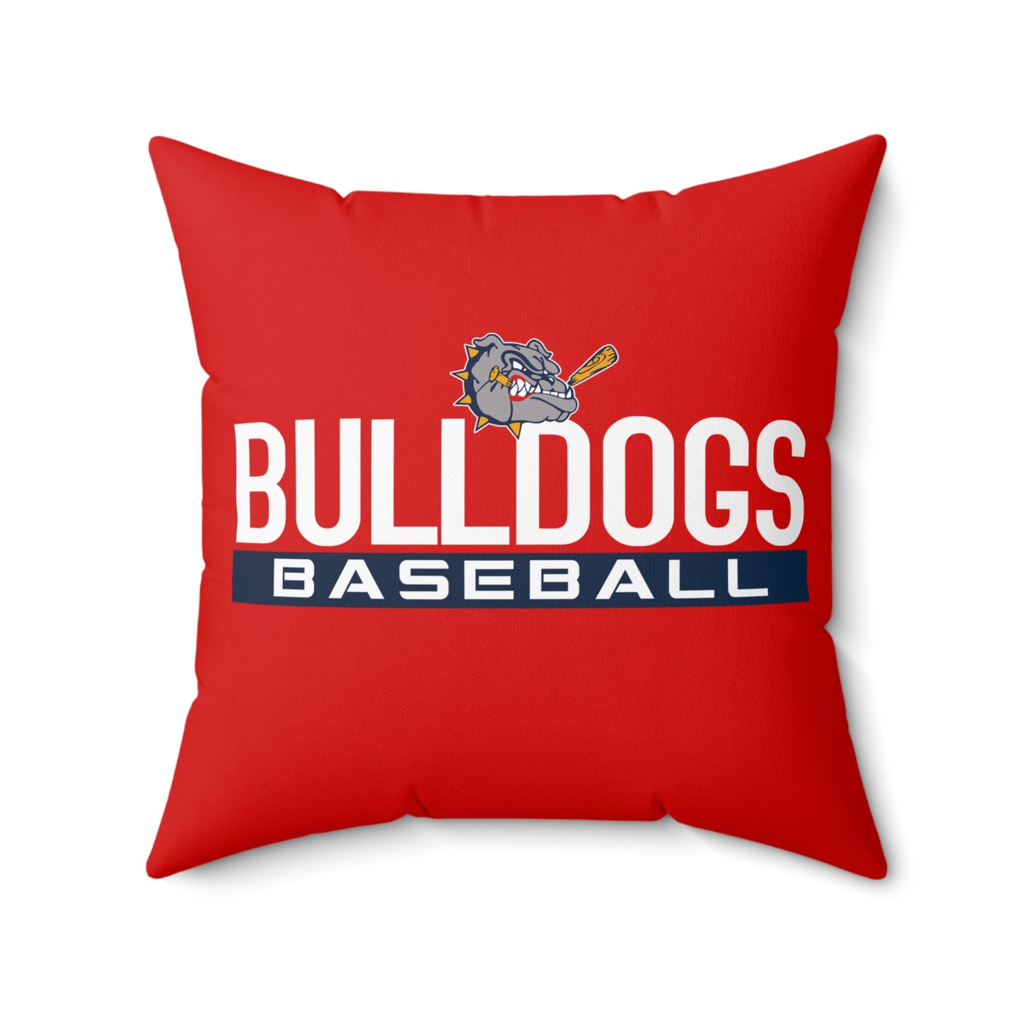 Spun Polyester Square Pillow Bloomingdale Bulldogs Baseball