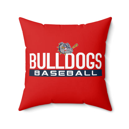 Spun Polyester Square Pillow Bloomingdale Bulldogs Baseball