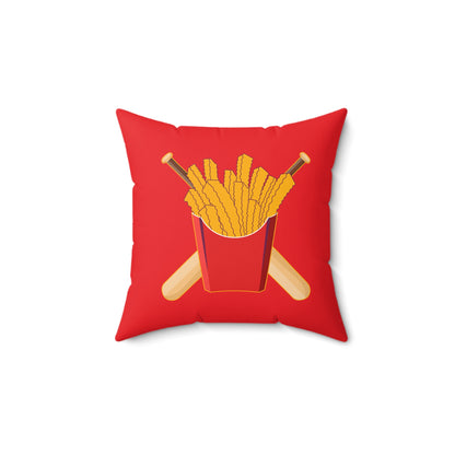 Spun Polyester Square Pillow Team Rally Fries