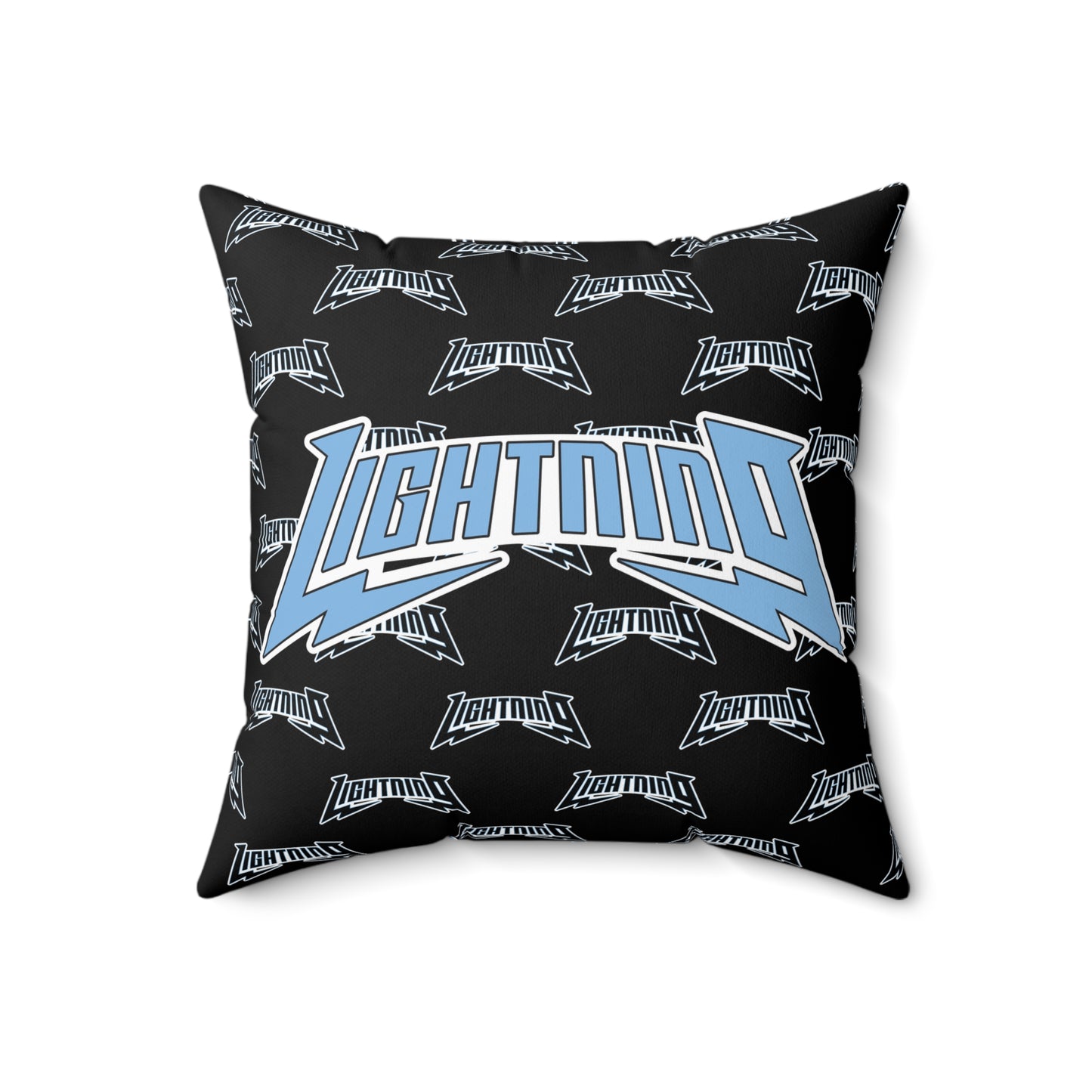 Spun Polyester Square Pillow Lightning Baseball