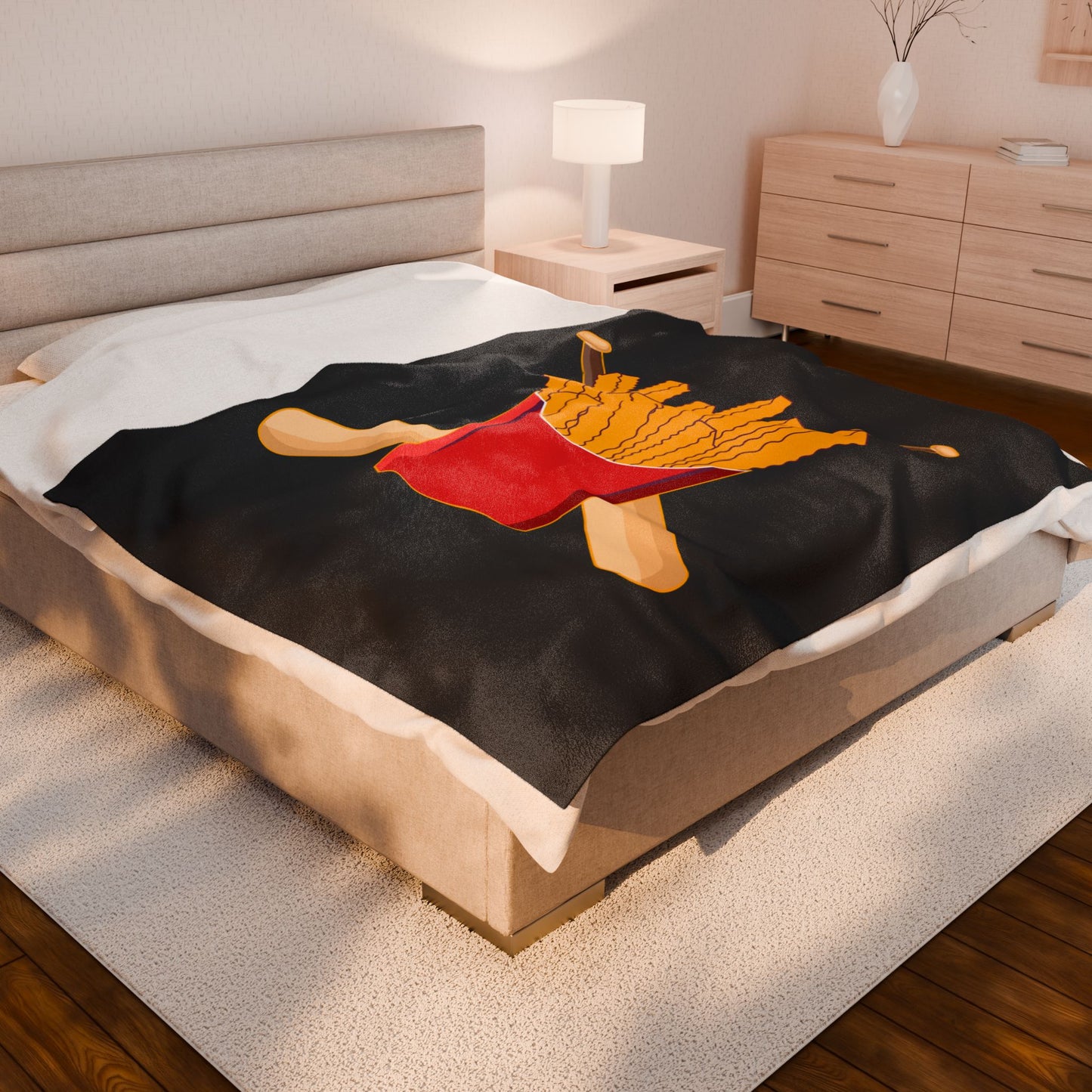 Velveteen Plush Blanket Team Rally Fries