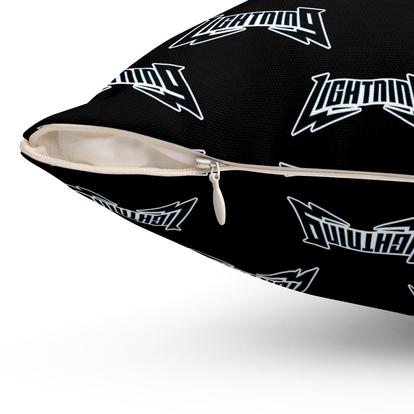 Spun Polyester Square Pillow Lightning Baseball