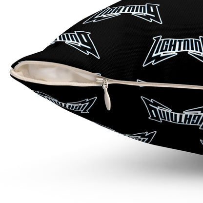 Spun Polyester Square Pillow Lightning Baseball