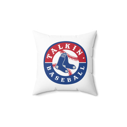 Spun Polyester Square Pillow Talkin' Baseball
