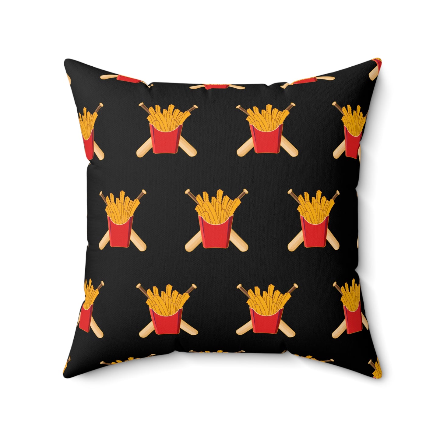 Spun Polyester Square Pillow Team Rally Fries