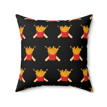 Spun Polyester Square Pillow Team Rally Fries