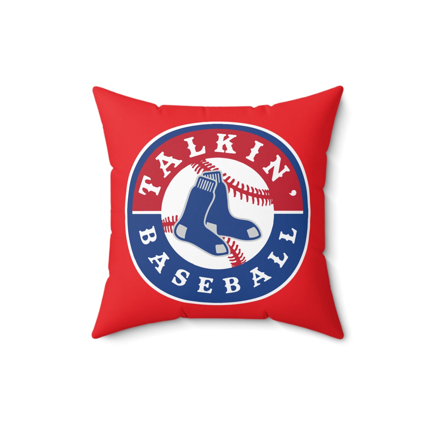 Spun Polyester Square Pillow Talkin' Baseball