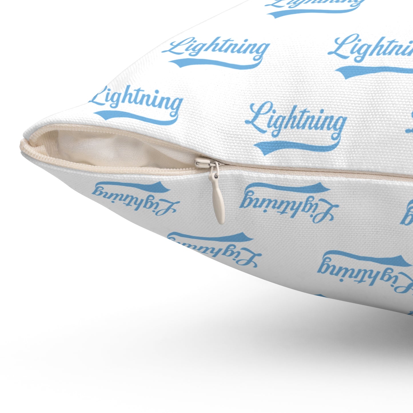 Spun Polyester Square Pillow Lightning Baseball